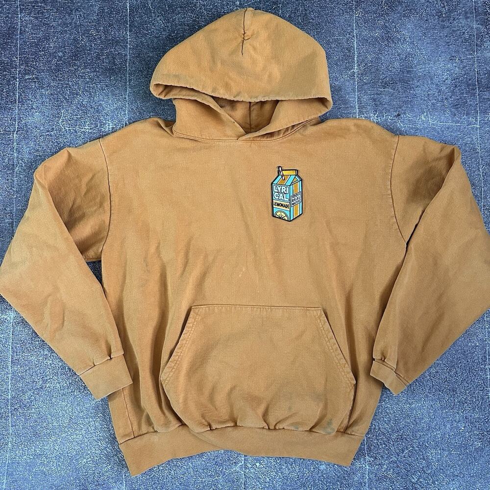 Men's 2020 Lyrical Lemonade USA Orange Heavy Hoodie Pullover Sweatshirt Sz XL